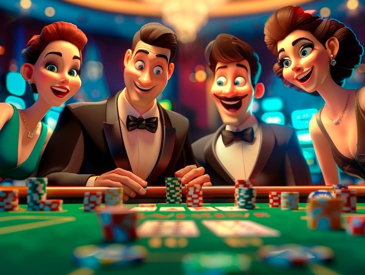 Permainan Three Card Poker di studio live koi slot dengan dealer profesional